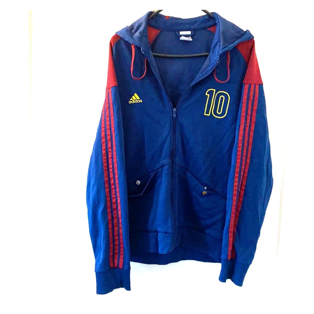 Red stripped Adidas sweater